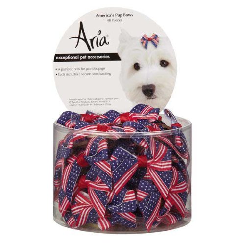 Aria America's Pup Bows for Dogs, 48-Piece Canisters
