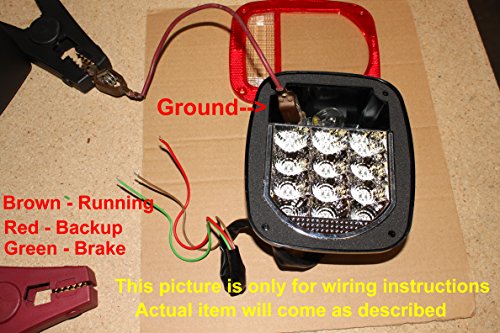 Red Truck Trailer Boat Jeep TJ CJ YJ JK Replacements Stop Turn Tail LED Lights (Stud Mount)
