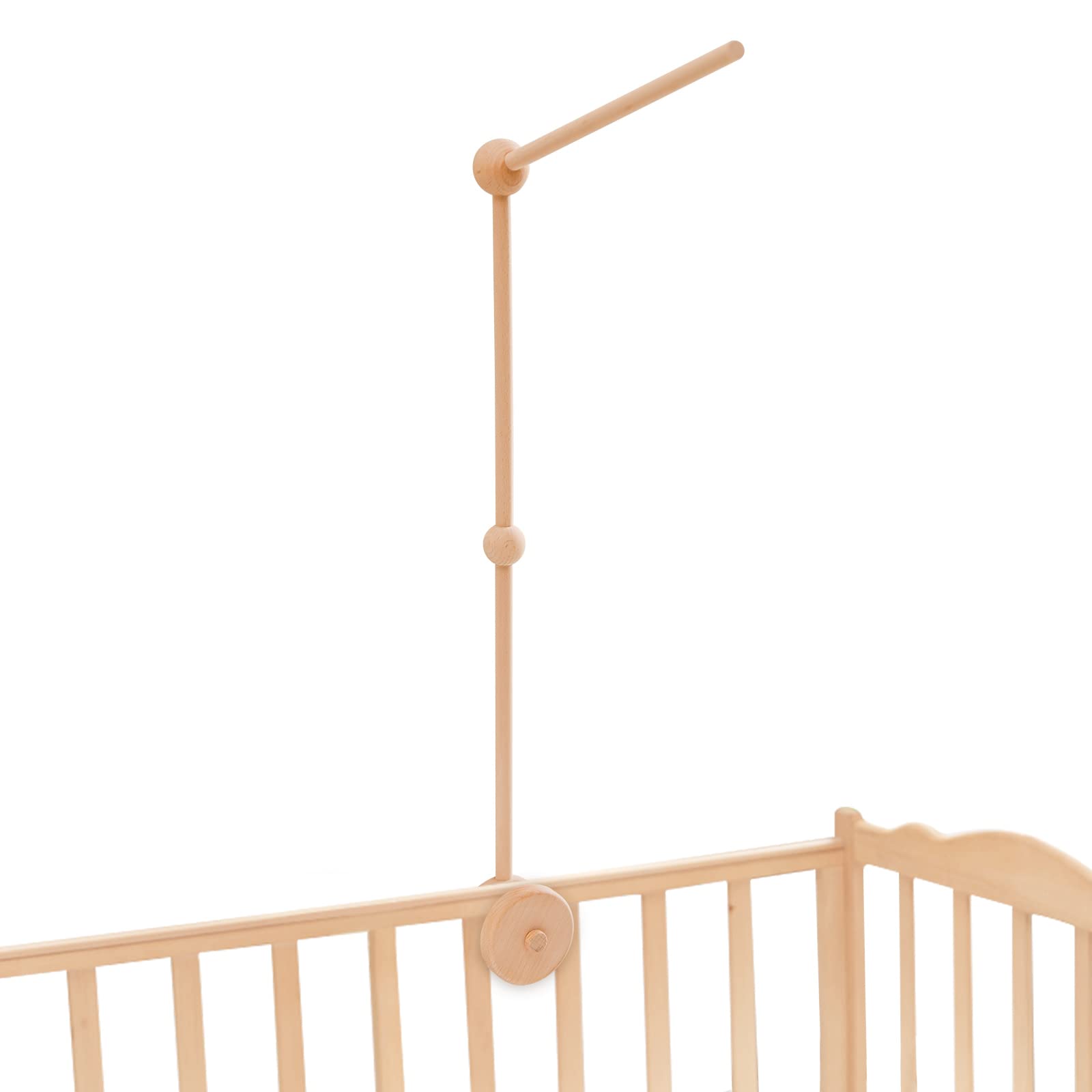 Photo 1 of Updated Wooden Mobile Arm for Crib 30 inches- Baby Mobile Hanger for Crib Nursery Mobile Holder 360° Rotatable for Hanging Baby Mobiles Plush Dolls | Gift for Baby Shower & Nursery Decoration