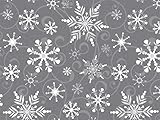 SWIRLING SNOWFLAKES Gray White Silver Christmas Holiday Gift Wrap Paper - 16 Foot Roll