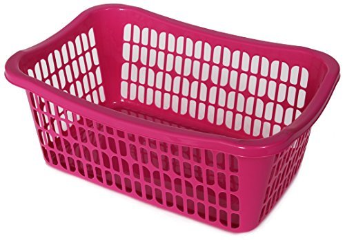 YBM HOME Large Plastic Storage Basket / Office Drawer, Shelf Desktop Organizer 8035 (1, PInk)