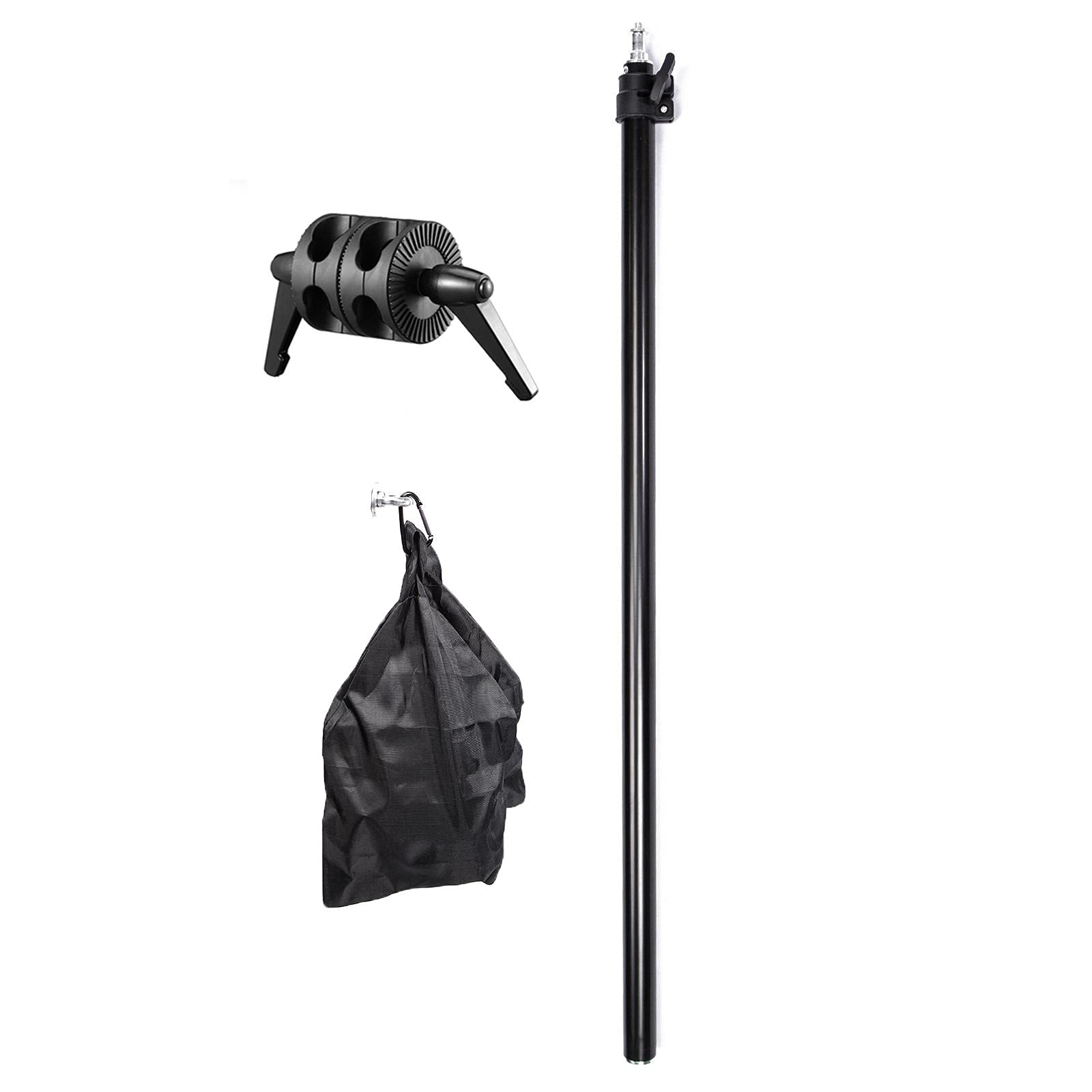 BOLLUMA Extension Grip Arm Boom Arm with Grip Head and Sandbag, 79-140cm Lighting Boom Arm Telescopic for Light Stand, Tripod, Microphone, Softbox, for Photo Studio Video Photography