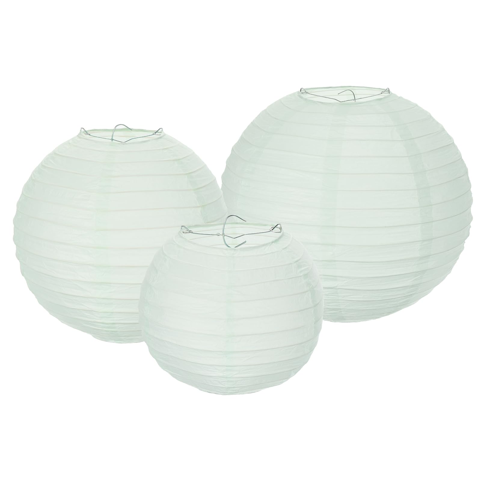 Photo 1 of MECCANIXITY 6PCS Paper Lanterns Decorative, 6" 8" 12" Light Blue Round Hanging Lantern Chinese Lanterns for Home Decor, Birthday, Wedding, Christmas Party