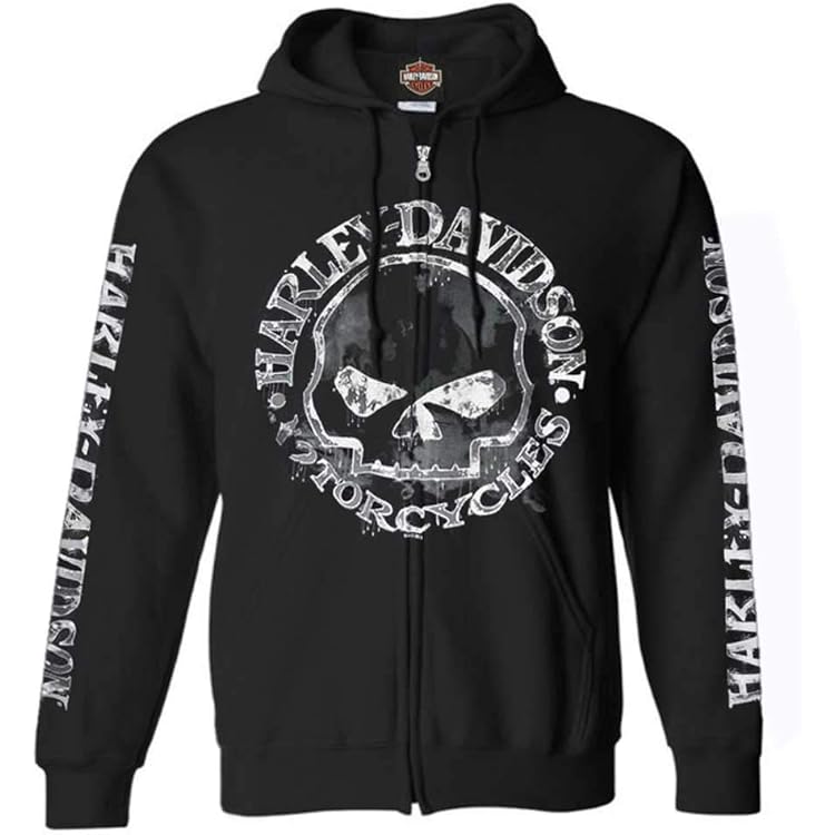 Harley-Davidson Men's Willie G Skull Colorblock Zip-Up