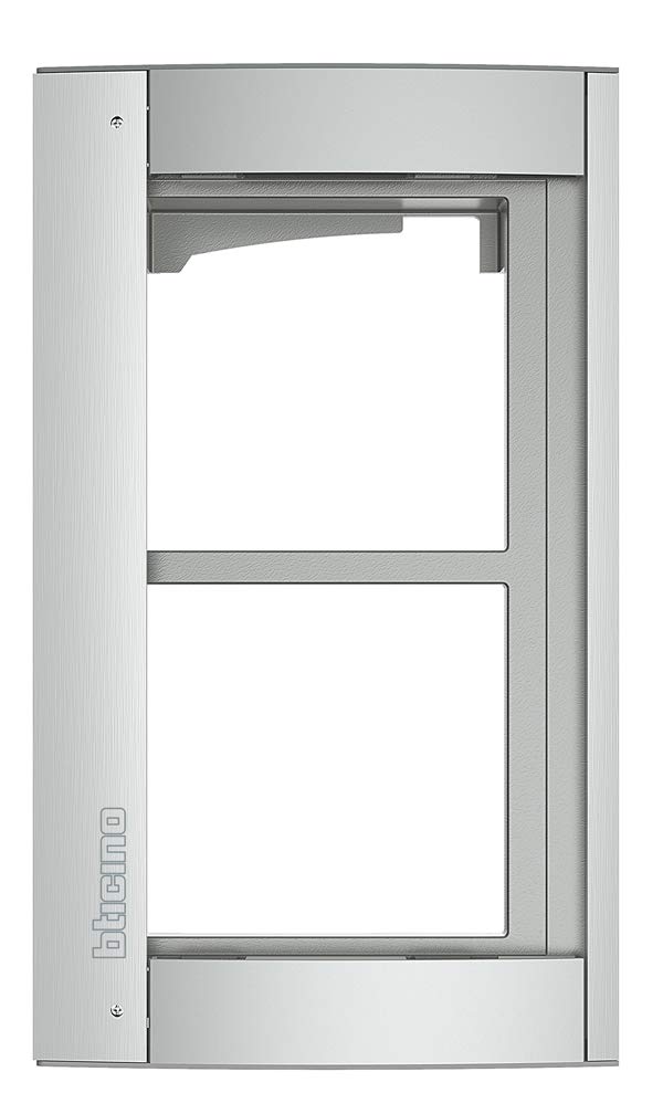 Bticino 350221 Cover Frame 2-Module Including Module Support for SFERA Door Station Aluminium (Allmetal)