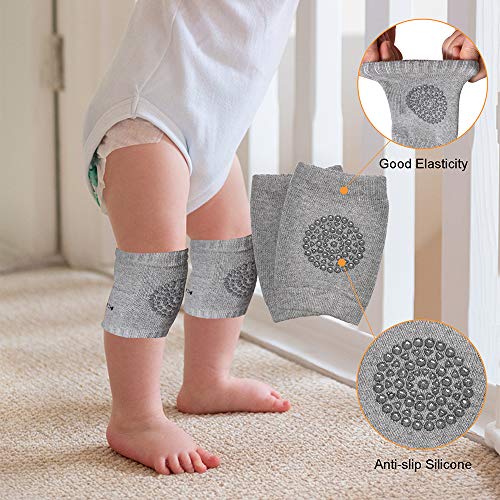 TORASO Baby Head Protector & Baby Knee Pads for Crawling,Infant Safety Helmet & Walking Baby Helmet，for Age 6-36 Months, Gray Star(A)