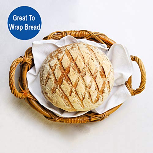 Cotton Cloth Dinner Table Napkins White - 12 Pack (18 inches x 18 inches) Reusable Soft Comfortable for Wedding Party Restaurant Dinner Hotel |for Events and Regular Home use