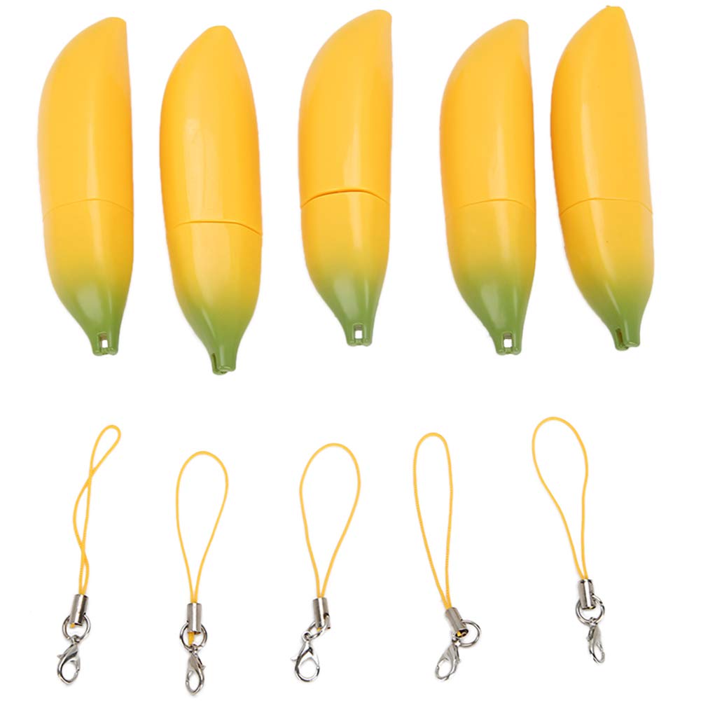 5pcs Empty Lip Balm Tubes, Banana Shaped Plastic Empty DIY Lipstick Bottle, Inner Diameter 12.1mm