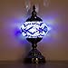 Mosaic Lamp-Handmade Turkish Mosaic Table Lamp with Mosaic Lantern,Bronze Base,Unique Table Lamp for Room Decoration(Blue)-A8