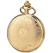 SEWOR Business Double Open Skeleton Pocket Watch Mechanical Hand Wind Movement Full Hunter Gift (Gold Magnifier)