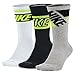 Nike Dri-Fit Cotton Cushioned Crew Socks, L 8-12, 972 White/Black/Volt/Black