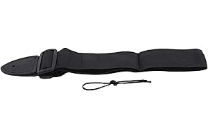Black Guitar Strap Bass Strap Fabric Acoustic Electric Bass Cushion Padded Guitar Strap Adjustable Fits Electric, Bass or Aco