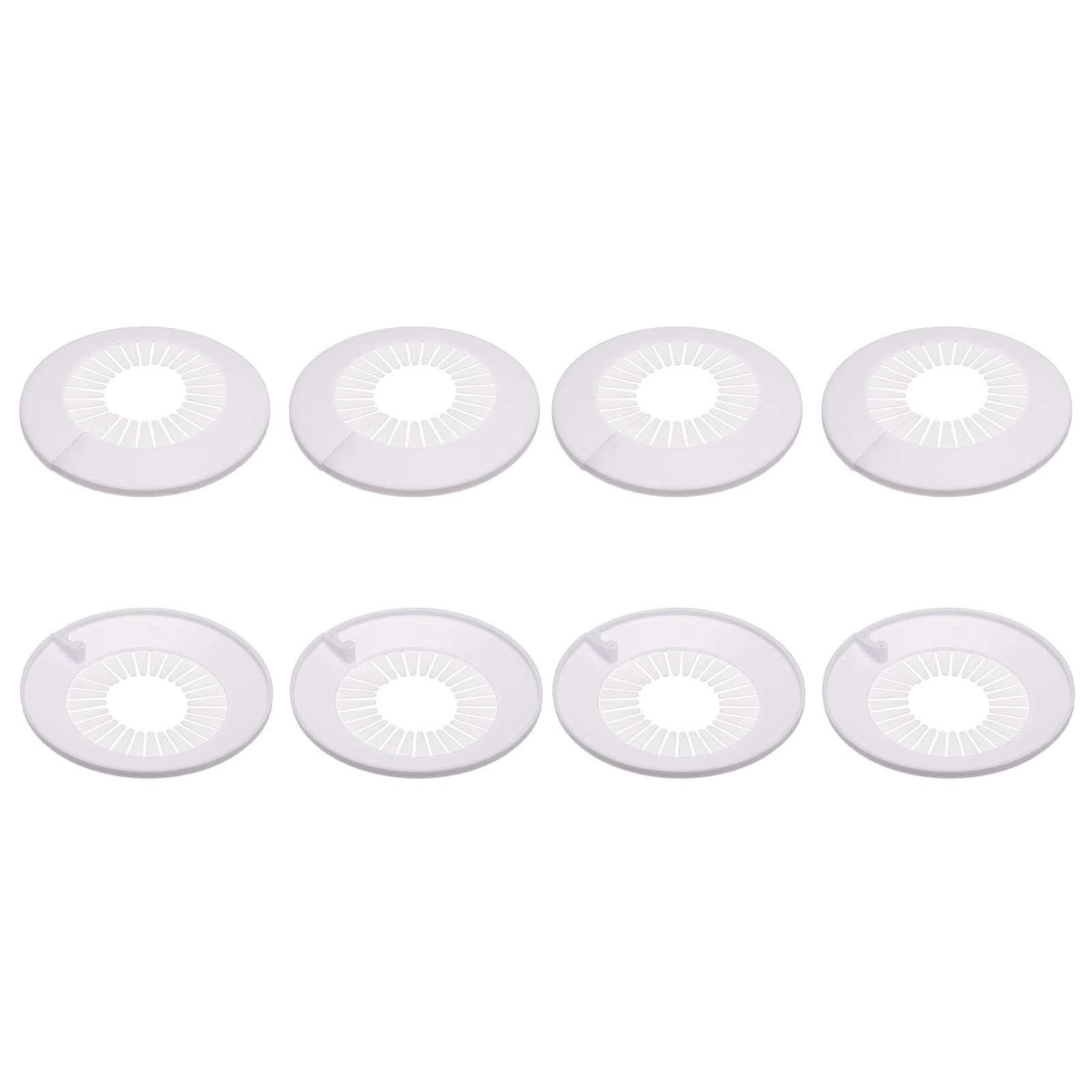 DTGN 127x13mm(DxT) Pipe Cover Decoration - 8Pack - Good for Bathroom Kitchen 60mm-74mm Dia Pipe - PP Plastic Escutcheon - White