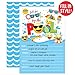 Your Main Event Prints Boy Emoji Pool Party Birthday Invitations, Summer Pool Party Bash, Splash Pad, Water Park Invites, 20 Fill In Pool Party Invitations With Envelopes