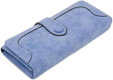 Amazon カードがたくさん入る 選べるカラー 長財布 レディース 大容量 カード 入れ ステッチ レザー ロング ウォレット スエード 革 ライトブルー Sts Classic シューズ バッグ