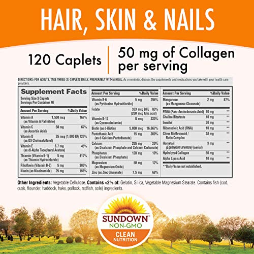 Hair-Skin-Nails-Vitamins-by-Sundown-with-Collagen-Non-GMO-Free-of-Gluten-Dairy-Artificial-Flavors-5000-mcg-of-Biotin-120-Caplets