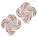 NM NINAMISS Rose Gold Earrings for Women Sterling Silver Studs Gifts for Her Wife Anniversary Birthday Gifts for Mother Daughter Mom Girlfriend CZ Fine Jewelry Hypoallergenic