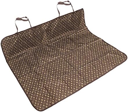 Dog Seat Cover for Cars - Pet Bench Rear Protector with Non Slip Backing, Anchors and Belt Holes for Extra Safety for Suvs, Trucks, Jeeps, Vans and All Auto Vehicles-Waterproof &amp; Soft (Brown)