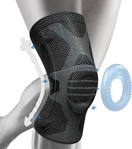 NEENCA Kniestütze, Komprimierte Kniebandage mit Patella Gel Pads & Feder Seitenstabilisatoren, Medizinischer Knieschützer für Laufen, Meniskusriss, Arthritis, G