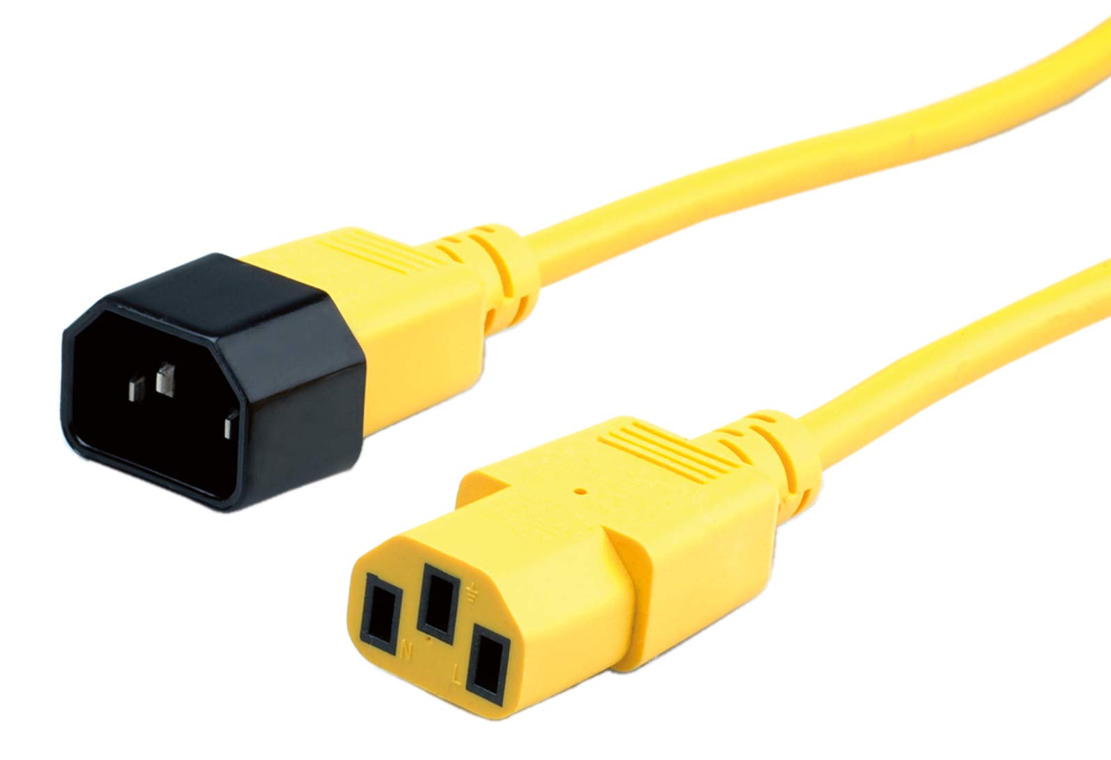 Roline IEC320 C14 to C13 10A 3m Yellow Power Cable for PC, Monitor, Hifi Devices, Peripherals