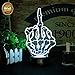 HUI YUAN Middle Finger 3D Lamp Room Bedroom Decorative Night light Multi 7 Color Change USB Cable Smart Touch Button LED Desk Table Kiddie Kids Gift Home Decoration Color Changeable