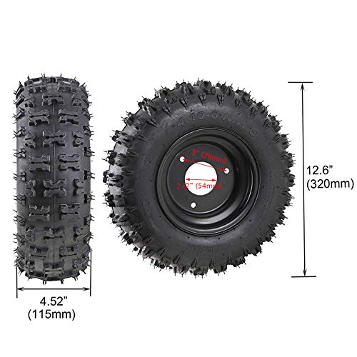 ZXTDR Rear Axle Shaft Assembly Kit with 4.1-6 Wheels Tires Rims and Sprocket Brake Disc Pillow Block for Go Kart Quad Trike Drift Bikes - Thumbnail 3