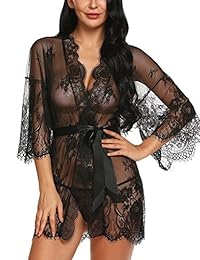 Kimono de encaje para dama, diseño de albornoz