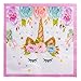 Unicorn Beverage Lunch Napkins - FZR Legend Sparkle Unicorn Themed Party Supplies | 6.7 x 6.7 Inches Folded | Unicorn Birthday Party Decorations for Girls and Baby Shower - Gold Pink (50 ct)