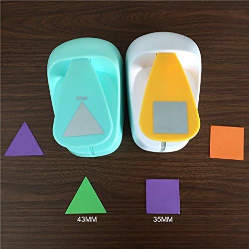 Lavenz 2 inch Triangle and Square Shaped hole punch set Puncher Crafts Scrapbooking DIY Paper Cutter Geometric shape Punches