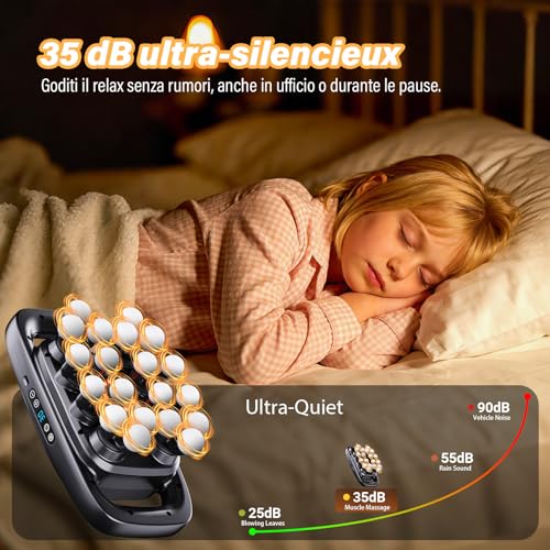 20 Head Massage Gun 3 Modes & 30 Speed - Deep Tissue Percussion Massager for Sports, Muscle Recovery and Large Muscle Groups