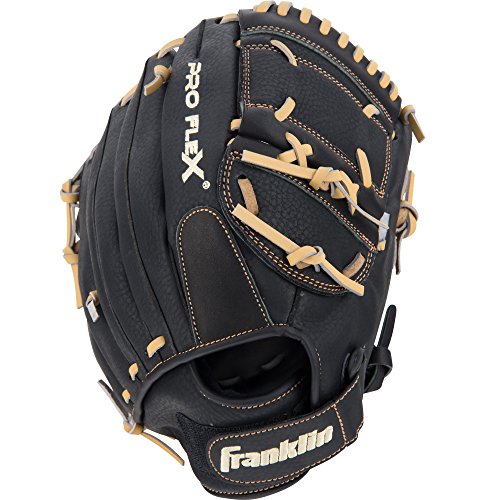 Franklin Sports Pro Flex Hybrid Series Baseball Fielding Glove, Right Hand Throw, 12-Inch, Black/Camel Franklin Sports Pro Flex Hybrid Series Baseball Fielding Glove, Right Hand Throw, 12-Inch, Black/Camel