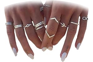 HUASAI Gold Rings for Women Non Tarnish Stocking Stuffers Stackable Rings Set Boho Moon Star Midi Pinky Knuckle Rings Gifts Trendy Stuff Gifts Jewelry