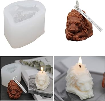 Hzw Bougie Silicone Moule Unique 3d Lion Diy Bougie Faire Des Moules Creativite Conception Animale Bougie Parfumee Moule De Noel Enfants Anniversaire De Mariage Nouvel An Decoration De Fete Amazon Fr Cuisine