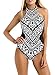 FARYSAYS Womens High Neck Shaping Thong One Piece Swimsuit Backless Maillot