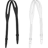 Xinjoduz 2 PCS Universal Silicone Replacement Mask Strap, Black White ScubaMask Straps Cover, Adjustable Head Band Parts Accessories for Adults Kids ScubaDiving Swimming Snorkel Goggles Glasses