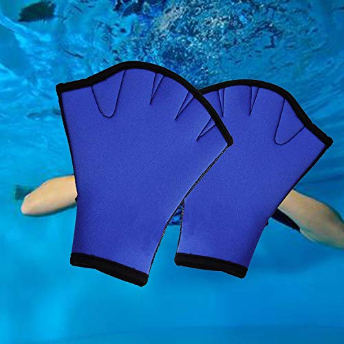 SUNTRADE Aquatic Gloves for Helping Upper Body Resistance,Water Resistance Fins Hand Glove Training Fingerless Webbed Flippers Paddle Swim Gloves (L)