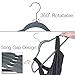AngLink Velvet Hangers, Non Slip Clothes Hangers with Accessory Bar Sturdy and Durable, 360 Degree Swivel Hook, Ultra Thin Space Saving Hangers for Coat Suit Skirt Dress Shirt Pants (Black-01)