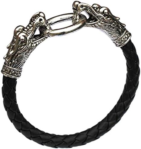 leather Tibetan silver men bracelet titanium fashion male vintage accessories parataxis dragon bracelet men