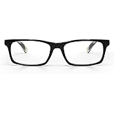 eyebobs - Number Cruncher | Premium Reading Glasses for Men and Women | Rectangle Frame for Wide Faces | Sizes 0.0x - 4.0x