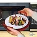 HerPro Microwave Plate Covers (2 Sets, Clear) & Plate Caddy (Red) Set | Anti-Splatter Guard, Lid with Steam Vents | Food Serving Tray | BPA Free and Dishwasher Safe | Microwaveable Kitchen Accessories