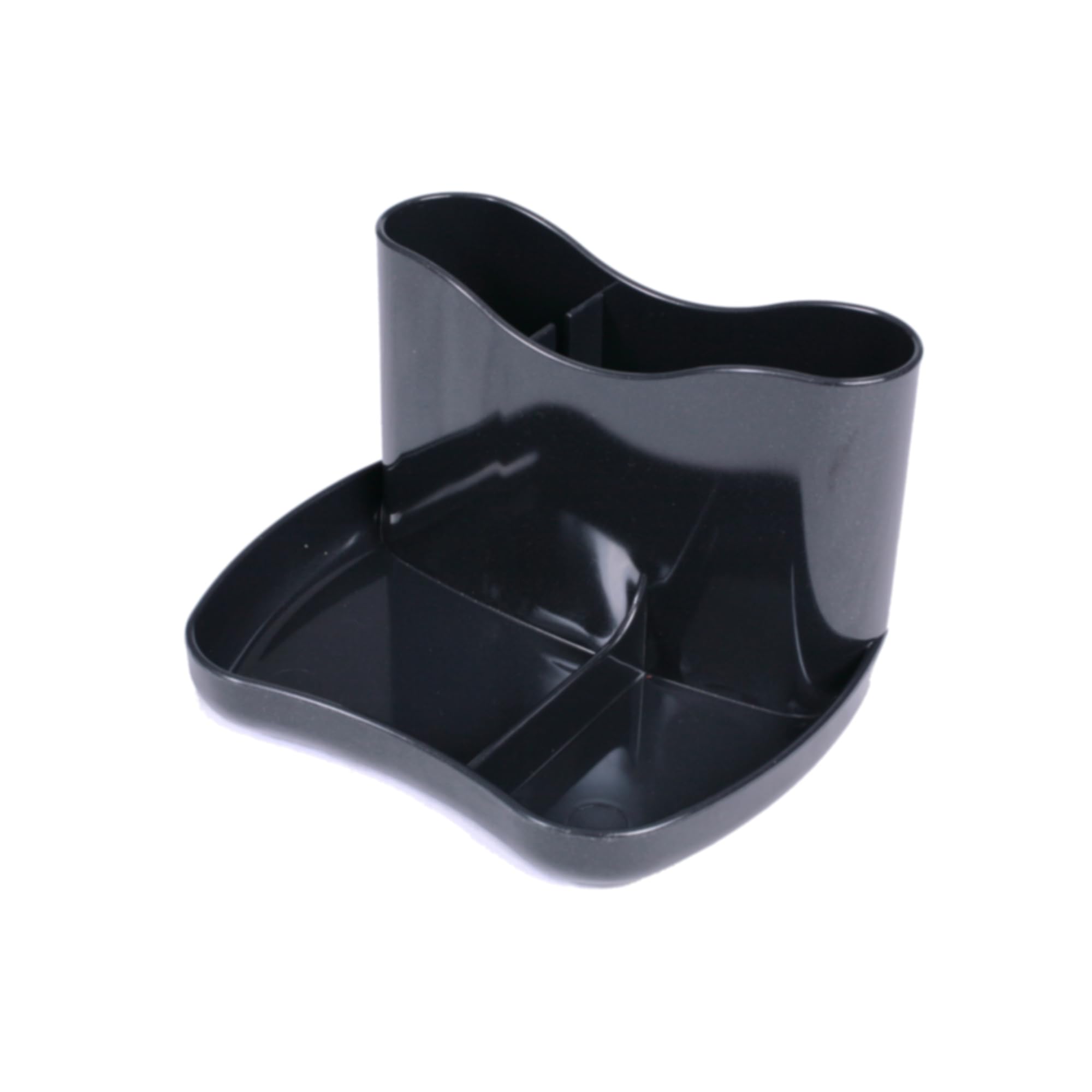 Deflecto Kaddymaster Pen Pot & Desk Tidy with Antimicrobial Treatment - Black - Pen Holder for Desk Organiser - Pen Pots for Desk Tidy Organiser Set - Pencil Pot for Office Desk Accessories