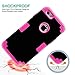 Plastic Rubber iPhone 6S Case Heavy Duty, Travel Case iPhone 6 Case for Women Girls, Hybrid Defender Case iPhone 6 Rose Black Case iPhone 6 Carrying Case for Apple iPhone 6 Phone Case and iPhone 6S