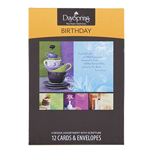 Birthday Inspirational Boxed Cards Tea Cups DCBG
