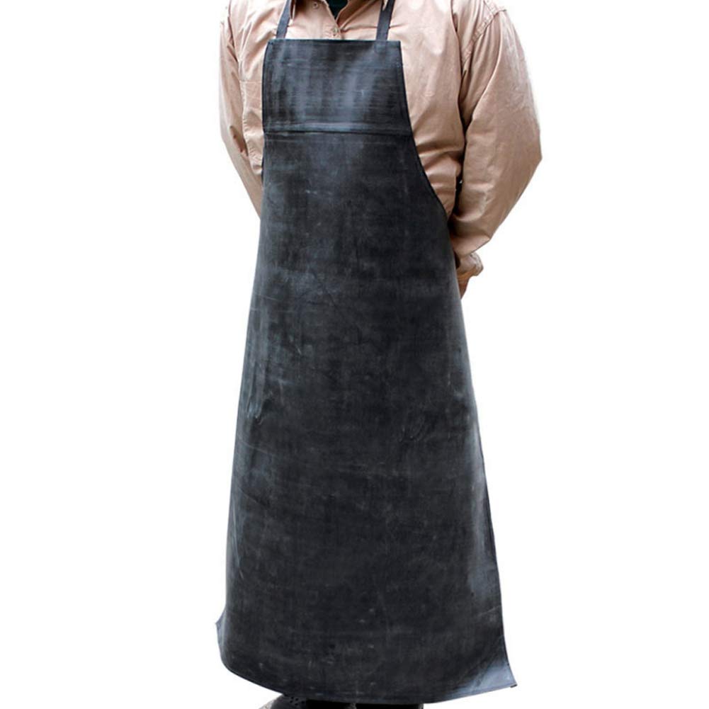 Natural Rubber Waterproof Apron Acid/Alkali Resistant Oil Proof Protection Work Apron Suitable for Aquaculture Laboratory Printing Kitchen