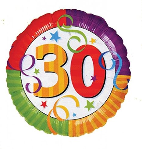 Folienballon Helium 30 Geburtstag Perfektion Luftschlangen mit Ballongas gefüllt 45cm