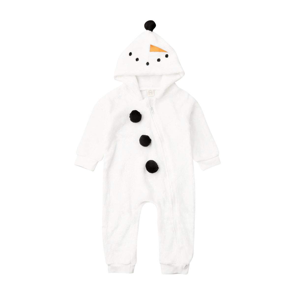 Photo 1 of Omkzanbi Baby Girl Boy Christmas Clothes Snowman Hoodie Jumpsuit Romper Fuzzy One Piece Outfit Xmas Photos Props Gifts (Standard, Snowman, 0-3 Months)