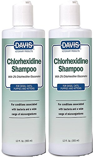 Davis Veterinary Products Chlorhexidine Shampoo For Dogs Cats Pets, with Bonus Health Tracker (2 Pack)