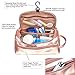 Amzbag Leather Toiletry Bag Travel Toiletry Organizer Portable Hanging Makeup Bag Dopp Kit & Shaving Cosmetic Bag for Women (Rose Gold)