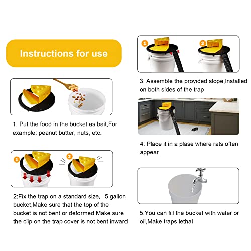 Mouse Trap Bucket，Bucket Mouse Traps，Rat Trap Bucket/Reusable Smart Rat