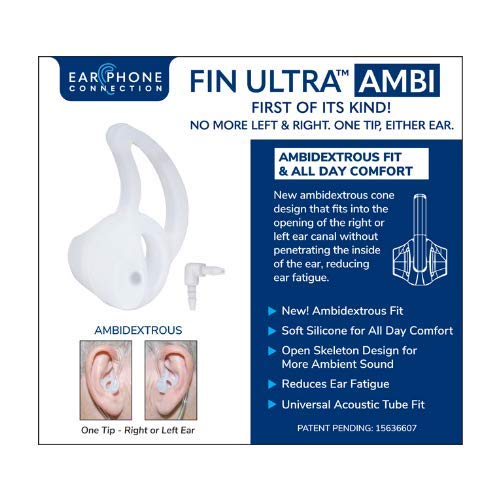 Photo 1 of Earphone Connection Fin Ultra Ambi Two Way Radio Clear Medium Earpiece Eartip for Clear Acoustic Audio Tube Elbow